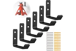lcusepu 6 Pack Jack Stands Wall Mount Organizer, Car Jack Stand Wall Hooks for Hanging, Universal Upgrade Designed Garage Hook, Heavy Duty Hooks Fits 2 & 3 & 4 & 5 & 6 Ton Heavy Duty Jack Stand