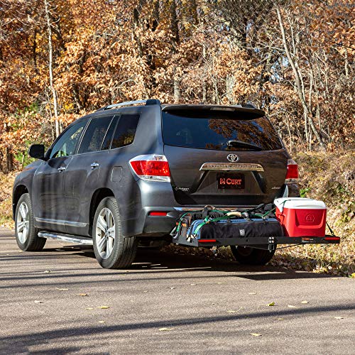 CURT 18110 48 x 20Inch Tray Hitch Cargo Carrier, 300 lbs Capacity, 11