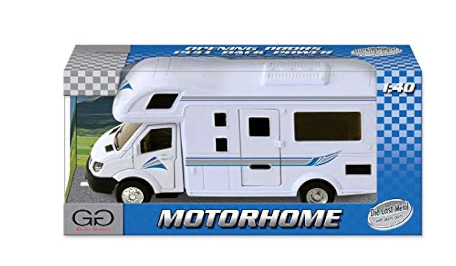Guilty Gadgets Luxury Camper Van Motorhome Cast Iron Model Car Gift Diecast Toy Vehicle Caravan Van Pull Back Power