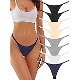 linccure Seamless G-string Thongs for Women - No Show Thong Underwear Stretch Breathable Low Rise Panties 8 Pack