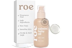 Roe Wellness Baby Hair, Scalp & Body Oil Unscented | Massage, Soothe, & Hydrates Irritated Skin | All Natural Non-Greasy Hydrating | Moisturize Full Body
