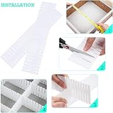 GIAK 16 PCS Drawer Dividers Adjustable White 32 x 7 cm DIY Cut to Size view 3