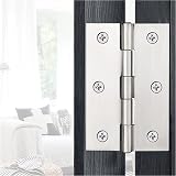 Cretty-Meet 2 Sets 3 Inch Stainless Steel Folding Door Hinges with Screws view 4