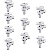 10Pcs EFIELD PEX Angle Stop Valve,3/8"OD Comp x 1/2"Pex(VALVE079-10) | 1/4 Turn Water Shutoff Valve,Chrome Plated Brass