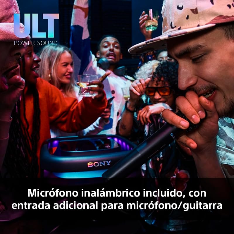 ULT TOWER 10, Altavoz bluetooth para fiestas con ULT POWER SOUND y Deep Bass, altavoces X-Balanced, iluminación LED 360, funciones para fiestas, micrófono inalámbrico, portátil, ruedas giratorias