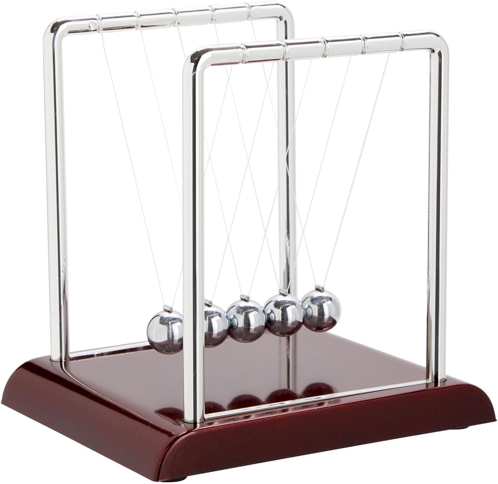 Juvale Newton's Cradle Balance Pendulum Desk Toy Kinetic Balls Physics Learning