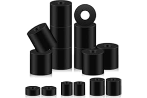 Glarks 10Pcs Multi Purpose Rubber Spacer, 3/8 Inch OD x 31/32 Inch ID x 31/32 Inch Thickness Black Round Rubber Washers Anti 