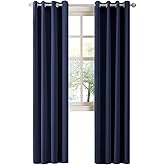 LA PALMA Thermal Insulated Blackout Darkening Grommet Living Room Curtains Window Drapes for Bedroom Pack of 2 Panels