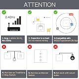 MOES WiFi Smart Wall Switch 2 Gang Touch Multi-Control No Neutral Alexa Google view 3