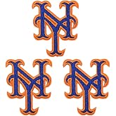 Iron On New York NY Letter Patch, Blue &amp; Orange, 2.25&rdquo;x2&rdquo;, 3-Pack | Embroidered NY appliques for caps, sleeves and pockets; 3 matching patches for coordinated DIY projects