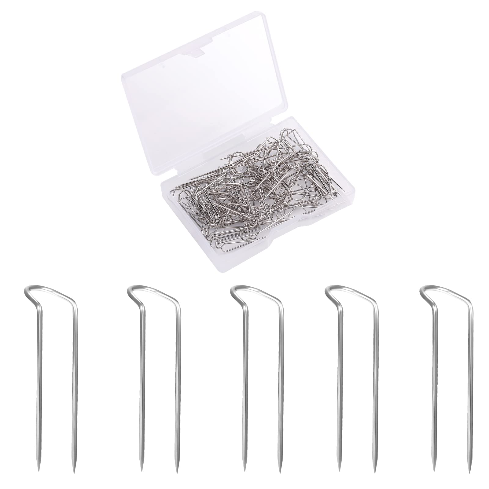 SAVITA 100Pcs Sewing Pins, Stainless Steel Studs Double Interlocking Pins Universal Straight Studs for Sewing Jewelry Display and Home Decor (Length 2.3cm / 0.9inch)