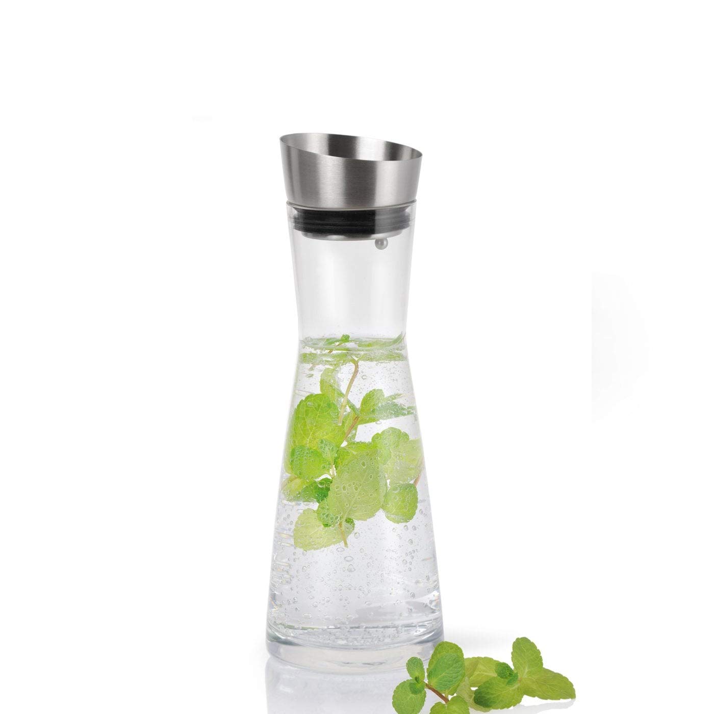 Blomus - ALDOA Water Carafe, Glass Jar, Elegant, Classic Stainless Steel Lid, 900 ml, Colour Clear (63169), Klar