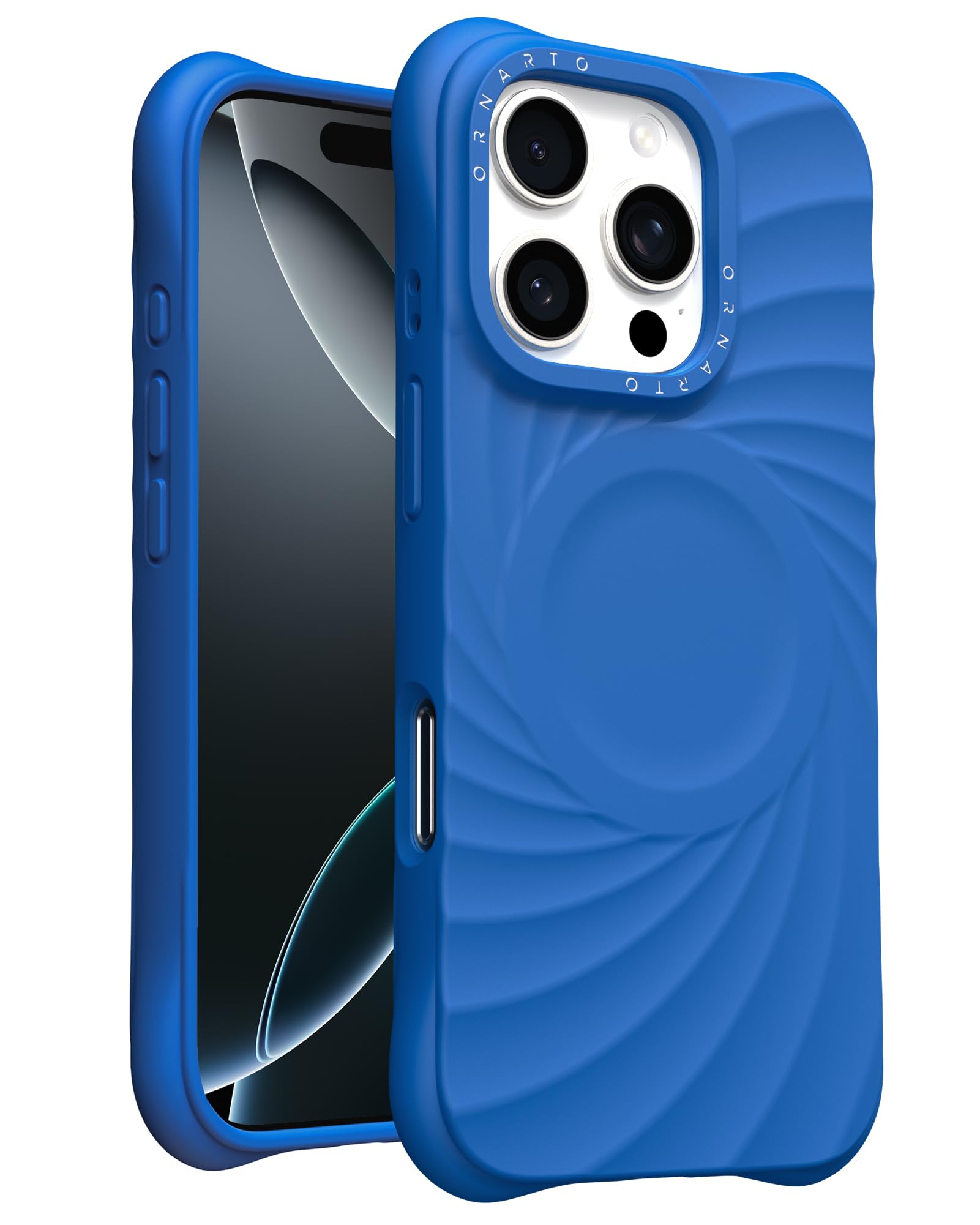 ORNARTO Vortuxe for iPhone 16 Pro Case 6.3"- Compatible with Magsafe,Military Grade Drop Shockproof Liquid Silicone 16 Pro Sleek Cover Cases,Durability & Textured -Azure