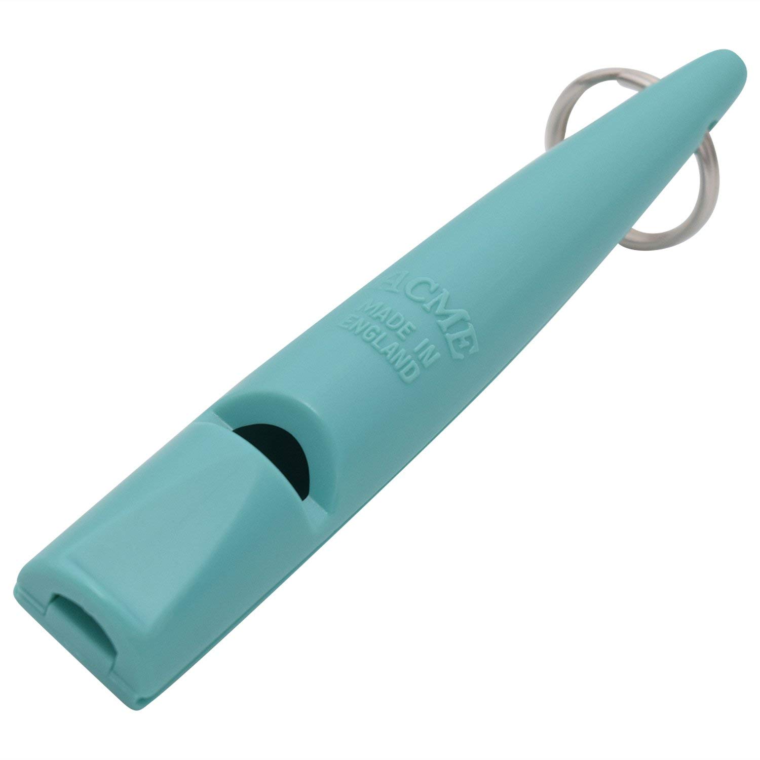 ACME 211.5 dog training whistle. Medium high single note. Preferred by larger dog breeds. BPA free plastic. Good distance whistle. Genuine made in England (Turquoise)