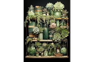 JFYHAB Green Plant Diamond Painting Kits for Adults Succulent Plant DIY 5D Diamond Art Kits for Kids Beginners Full Drill Diamond Dots Crystal Craft Kits for Home Wall Art Decor Gifts 12x16 inch