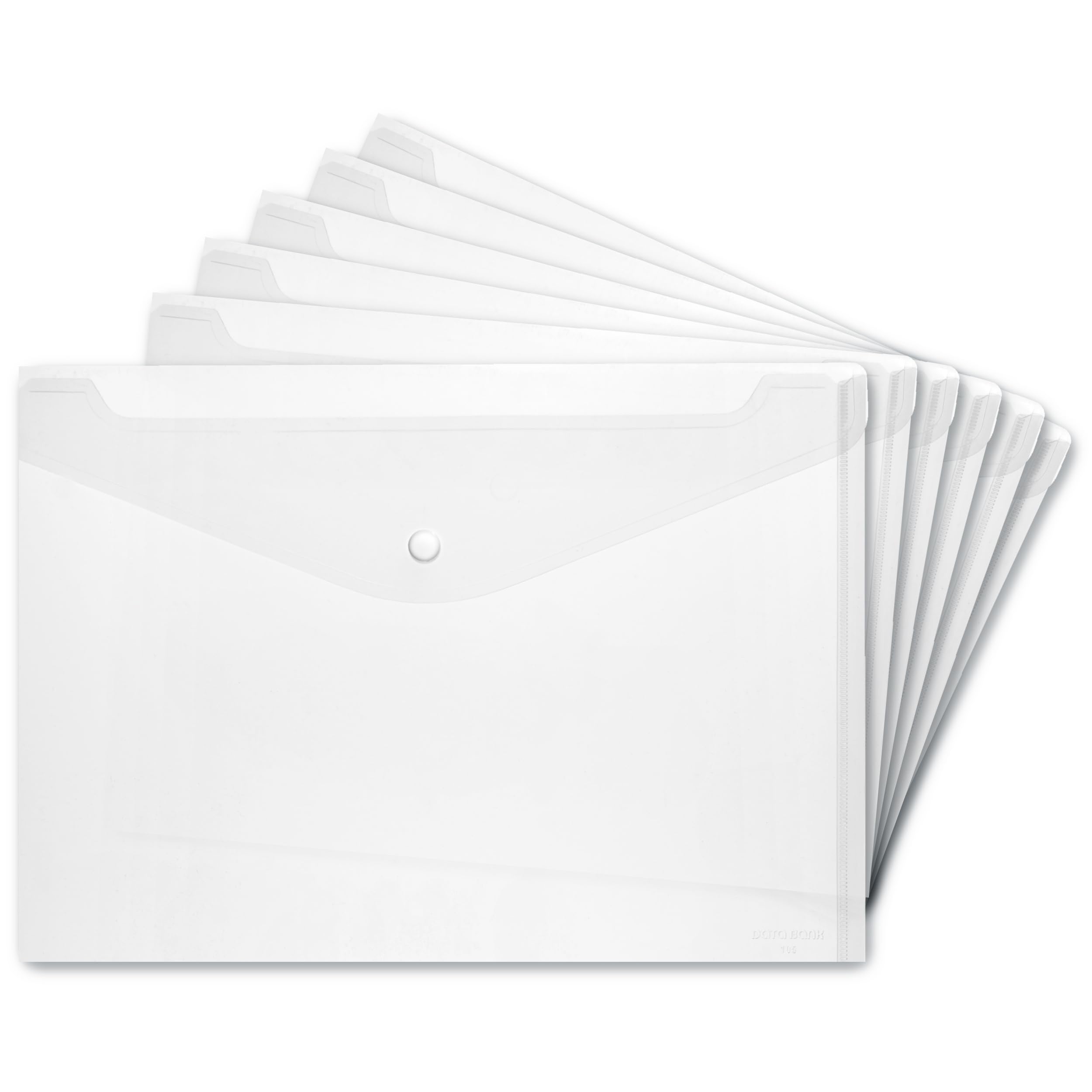 Herlitz 10657930 Document Pouch A4 with Snap Closure, Pack of 6, Clear Clear