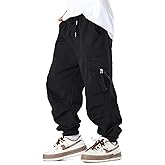 MINI PANDA Boys' Jogger Pants, Kids' Stretch Twill Casual Cargo Pants