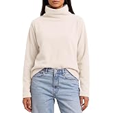 Fisoew Womens Turtleneck Sweatshirt Fleece Oversized Pullover Casual Tops | Long Sleeve, Mock Neck, Banded Hem, Soft Warm Wear, Loose Fit, Fall Fashion 2026, Lounge Clothes, Winter Trendy Outfits