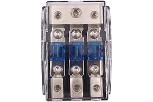 XCOAZIPOD AFS Fuse Holder Distribution Block 3 Way with 60A Mini ANL Fuse for The Applicable Car, Truck, Boat, or Other Vehicles Audio System (3 Way)
