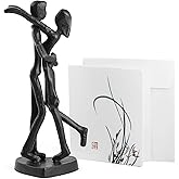 SENNESY 6th Anniversary Iron Sculpture Gift – Romantic Couple Statue for Her, Handcrafted Black Metal Decor – Wedding, Valentine’s, Birthday Keepsake – Includes Card