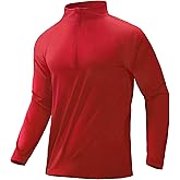 MIER Mens Quarter Zip Pullover Dry Fit Lightweight 1/4 Zip Long Sleeve Shirts for Athletic Running Golf Hiking, UPF 50+