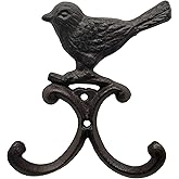 QIAOIDEA Antique Vintage Animal Cast Iron Bird Wall Hanger Hooks Rack, Decorative Indoor Outdoor Home Garden Country Farmhouse Garage Rustic Wall Mounted Hooks for Hanging Coats Keys Tools Holder