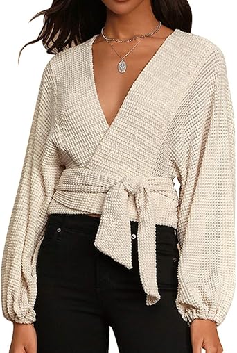 wrap around sweater top