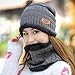 HINDAWI Womens Beanie Winter Hat Scarf Set Warm Snow Slouchy Knit Skull Cap Grey