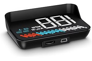 wiiyii Car HUD Head Up Display M7, OBD/GPS Smart Gauge, Driving Speed, Engine RPM, Voltage, Water Temperature, Etc.., Works G