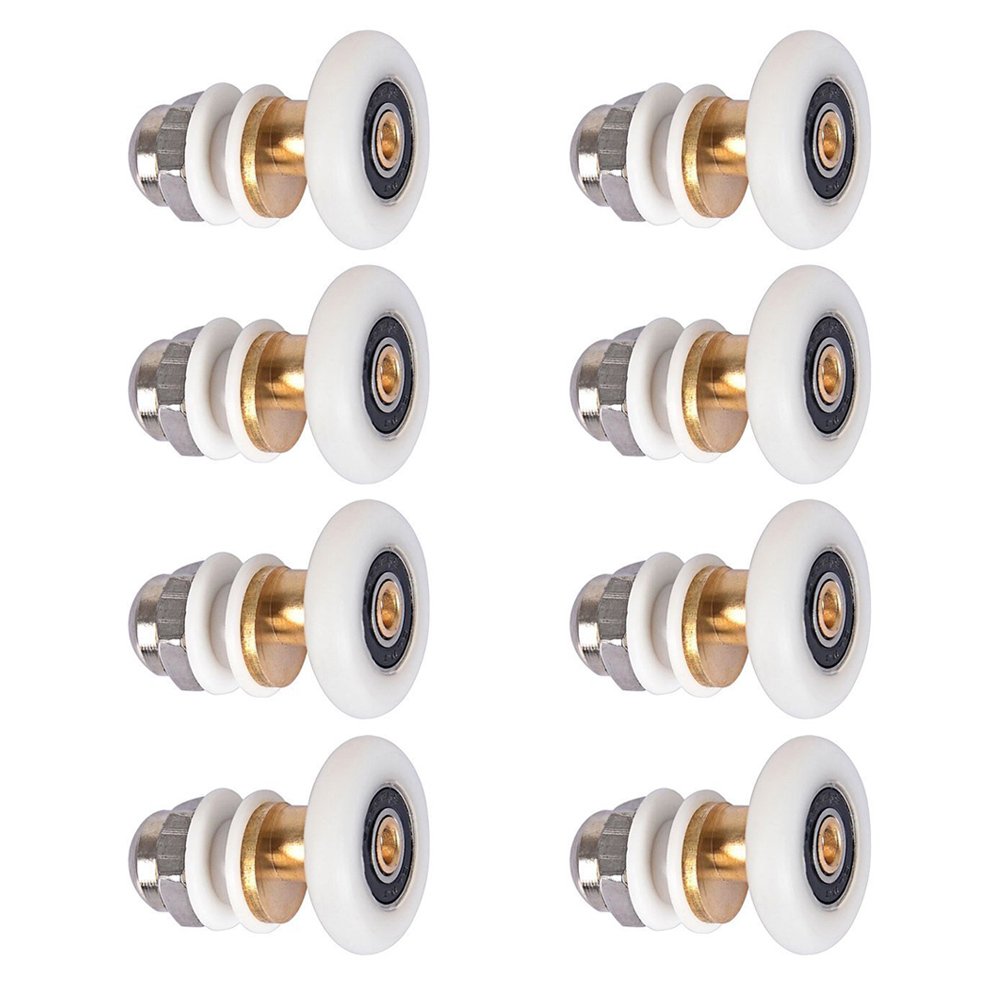 LESOLEIL Shower Door Rollers - Shower Roller Wheel Pully Parts Fixing Replacement for 8pcs 19mm