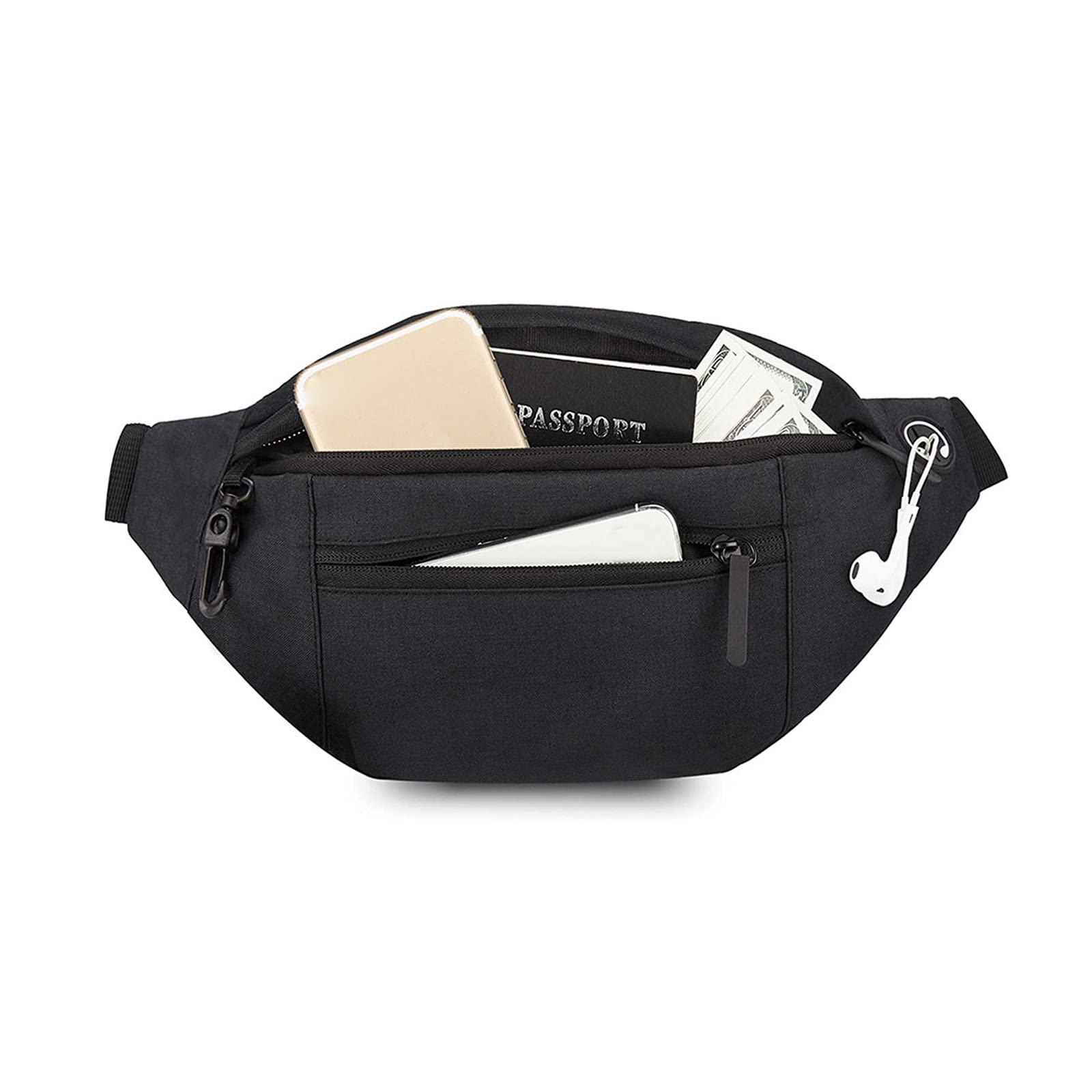 FANDARE Unisex Sling Bags Chest Shoulder Backpack Women Waist Bag Men Crossbody Bags Cover Pack Rucksack for Travel Hiking Bicycle Sport Gym Daypacks with Earphone Hole Small Daypacks Black