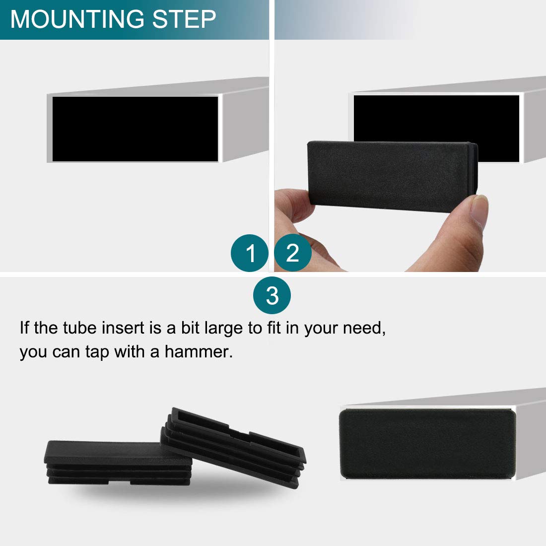 sourcing map Tapas cubierta protector de insertar de plástico