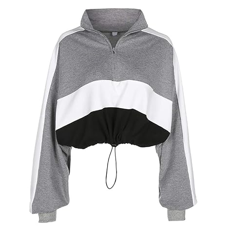 Styledress Sweatshirt Damen,Damen Langarmshirt Reißverschluss Hoodie Sweatshirt Sweatjacke Langarm Pullover Hosenanzug T-Shir