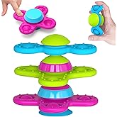 Guibola Suction Cup Spinners Toys for Toddlers 1-3 (Pack of 3), Bath Toys for 1 2 Year Old Boys/Girls, Sensory Toys for Babie