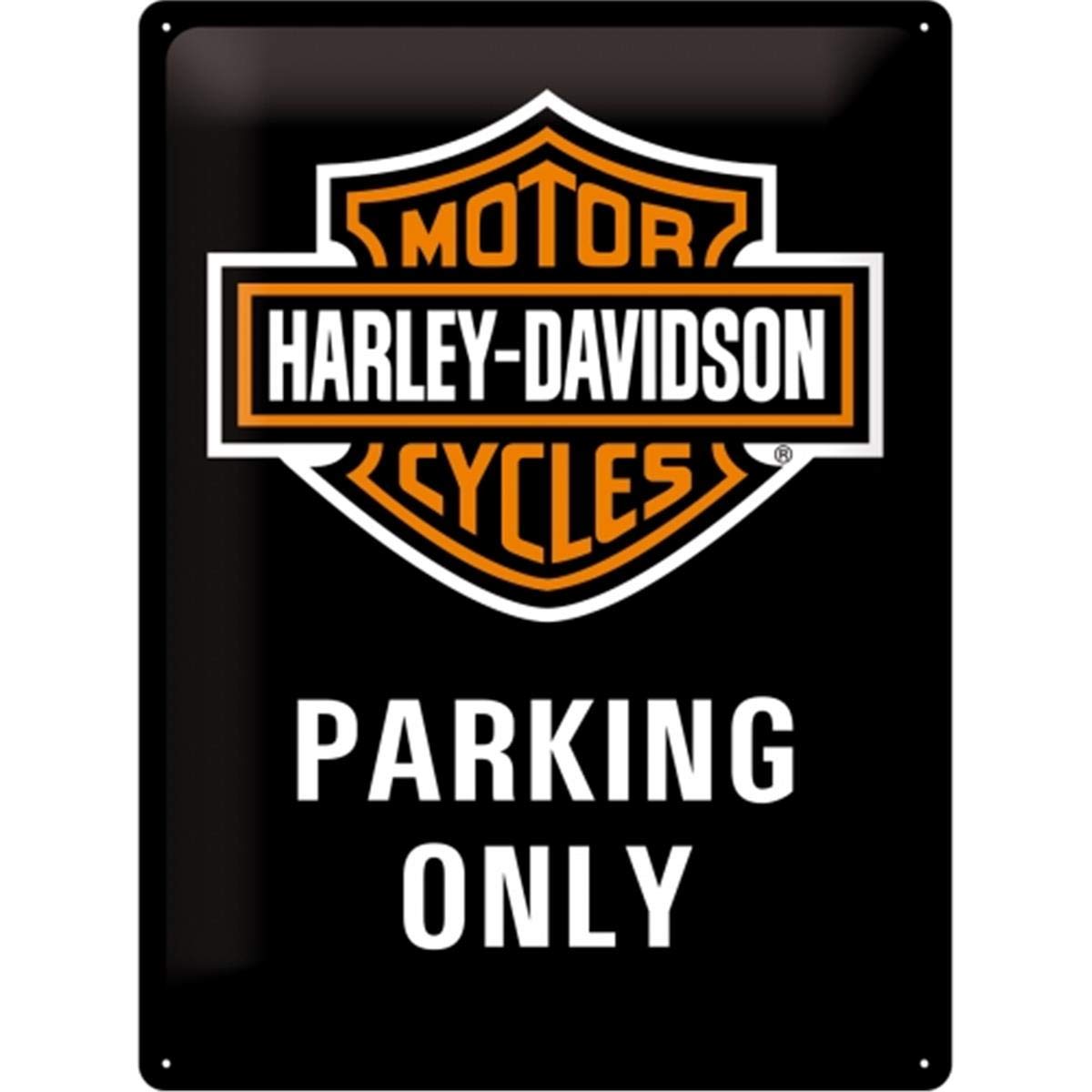 Nostalgic-Art Harley-Davidson Parking Only - Gift idea for motorcycle fansRetro Tin SignMetal PlaqueVintage design for decoration30 x 40 cm