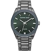 Geoffrey Beene Men's Gunmetal Metal Dress Watch Classic Quartz, Elegant Design, Water-Resistant
