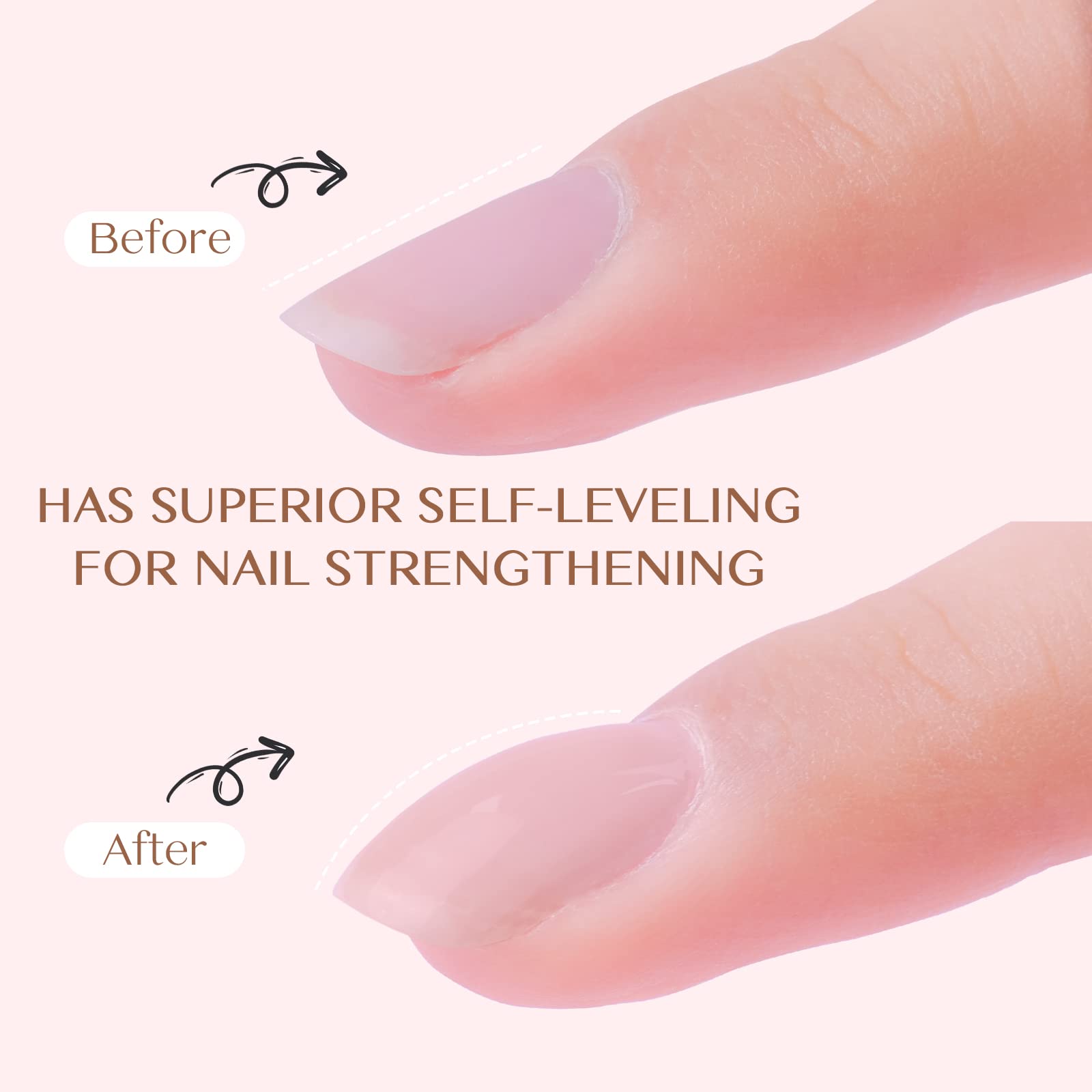Saviland Builder Gels Nail Kit - 60g Nude Pink Nail Extension Gel Set Nail Strengthen Hard Gel Nail Art Manicure Set with 10pcs Acrylic Nail Brush & 100pcs Nail Forms for Beginners - Image 2