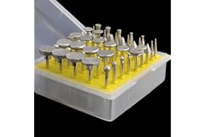 Luo ke 50 Pcs Diamond Burr Set- 1/8'' Shank Diamond Mounted Grinding Bits Stone Carving Set for Rotary Tools Includes Dremel