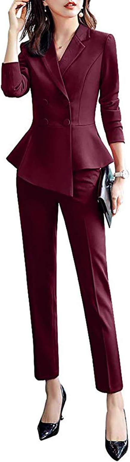 Women's 2 Pieces Office Blazer Suit Slim Fit Work Suits for Women Casual Blazer Jacket and Pant Suits