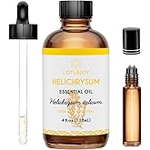 LOTUSJOY Helichrysum Essential Oil, 100% Pure Helichrysum Italicum Oil for Bruising Skin Roll On Diffuser Room Spray - 4 Oz