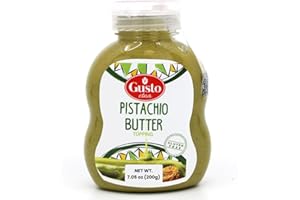GUSTO ETNA Pistachio Cream/Butter, Squeeze Botttle 200 g (7.05 oz), Sicilian Pistachio Cream, Ideal for coffee, desserts, Pancakes, gelato, tostadas and more, Product of Italy