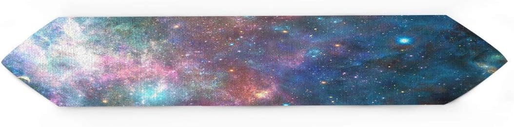 Cloud Dream Home Galaxy Decor Table Runner for Morden Greenery Garden Wedding Party Table Setting Decorations Planet Space Stars 13x70inch