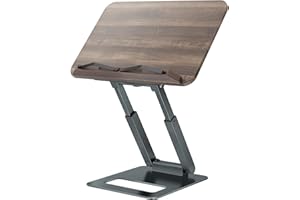 Tounee Telescopic Book Holder Stand, Adjustable Height Pull Out Design Ergonomic Cookbook Stand with Elastic Page Clips, Fits