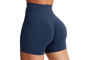 YEOREO Women's Biker Shorts 4.5" / 6" Workout Gym Shorts Craze High Waist Tummy Control Hidden Scrunch Running Yoga