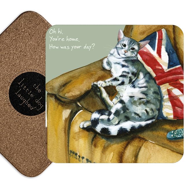 How Was Your Day? Merlin The Bengal Cat Little Dog Laughed Coaster Gift CTR116