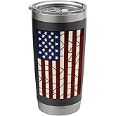 Patriotic American Stained Glass US Flag Stainless Steel Insulated Tumbler