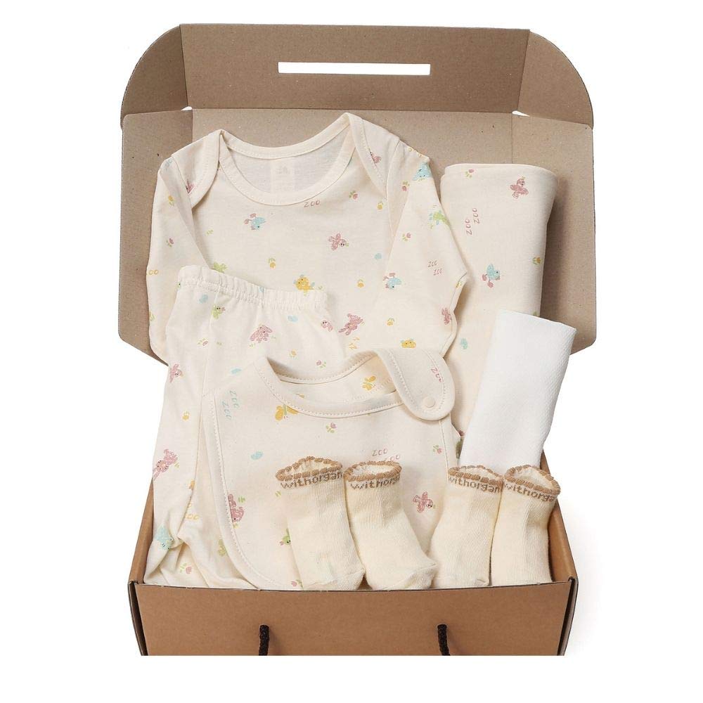 for Baby Boy or Girl 100/% Organic Certified Cotton WithOrganic Newborn Gift Set 7 Pieces