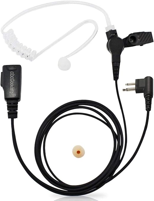 HYS Lot De 2 écouteurs Pour Talkie-walkie En Forme De D Avec Micro PTT Et Radio Bidirectionnelle Compatible Avec Motorola CP040 CP140 Hytera Midland