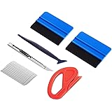 Car Vinyl Wrap Tool Kit, Window Tint Kit Auto Window Tint Installation Tool Kit, 6 in 1 with Mini Squeegee, Felt Squeegee, Fi