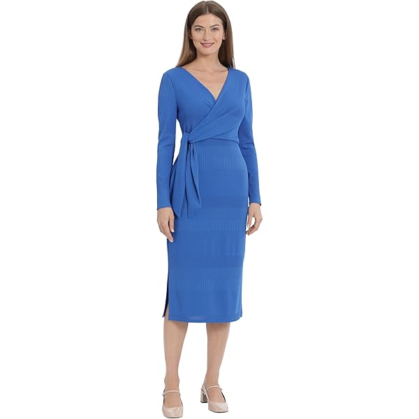 Cowl Neck Long Sleeve Donna Morgan Aly Midi Dress - Wrap Tie Waist, Marble  Print, Long Sleeve Cowl Neck For Weddings & Events Marble Print Midi Dress